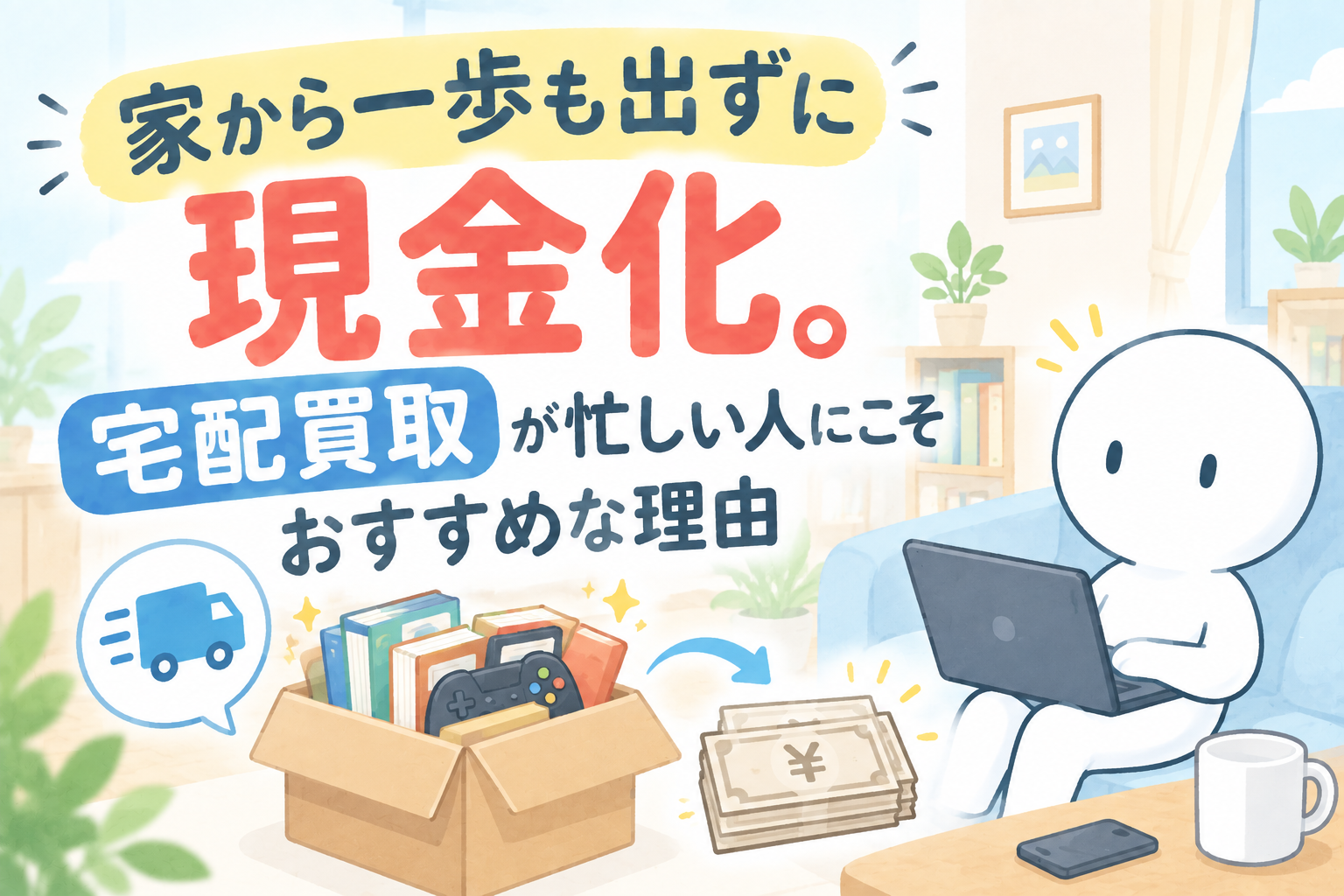家から一歩も出ずに現金化。宅配買取が忙しい人にこそおすすめな理由